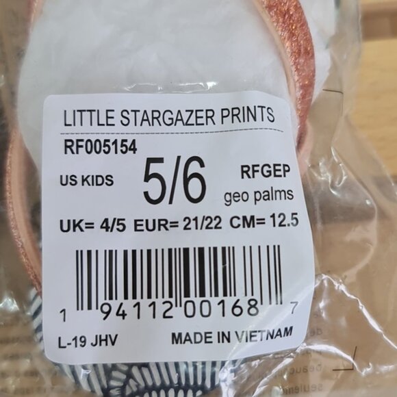 Toddler Girl's Reef Little Stargazer Print Flip Flop - Picture 7 of 9